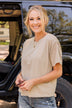 Thread & Supply One For All Speckled Top- Taupe