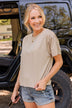 Thread & Supply One For All Speckled Top- Taupe