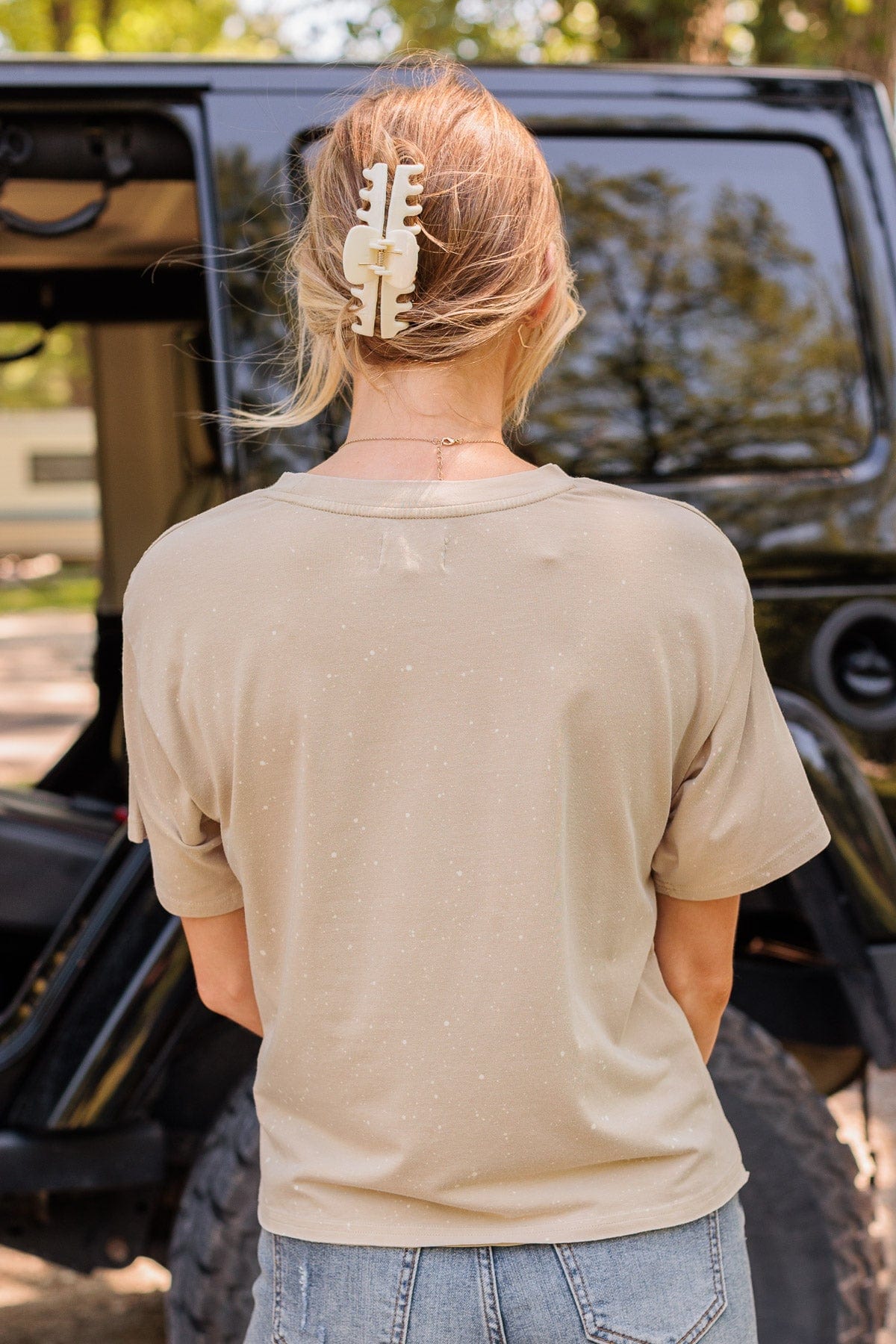 Thread & Supply One For All Speckled Top- Taupe