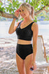 Kissed By The Sun Bikini Swim Top- Black