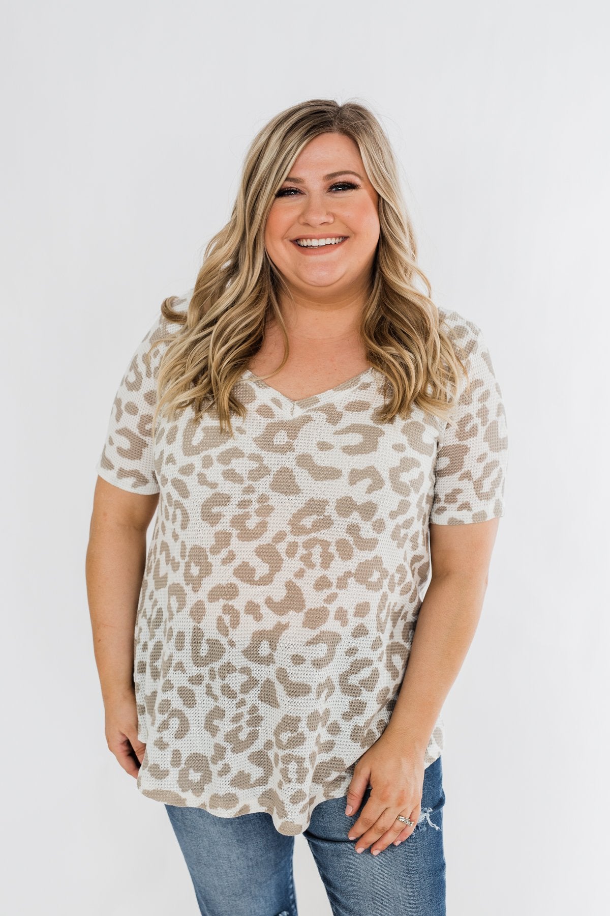 Forever Fierce Leopard Knit Top- Ivory & Taupe
