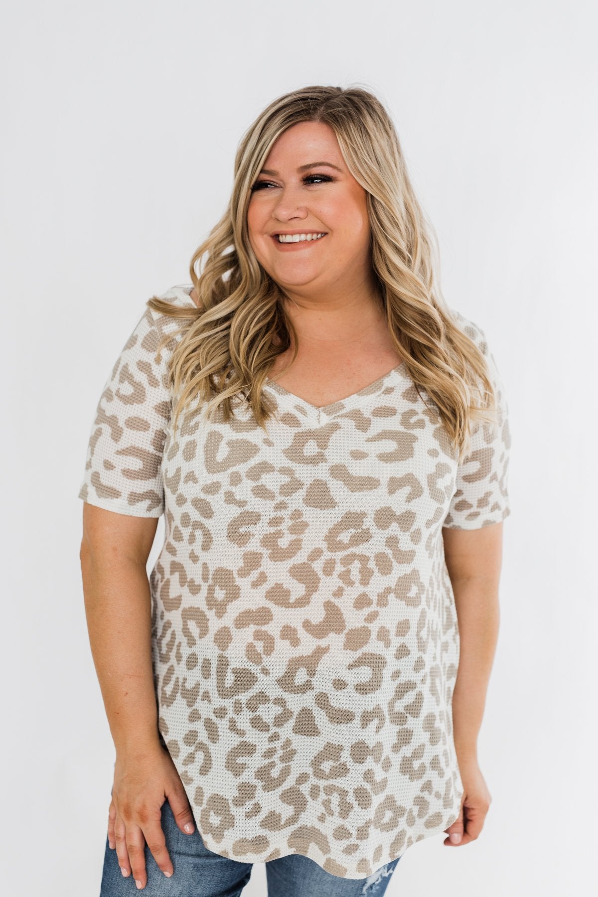 Forever Fierce Leopard Knit Top- Ivory & Taupe