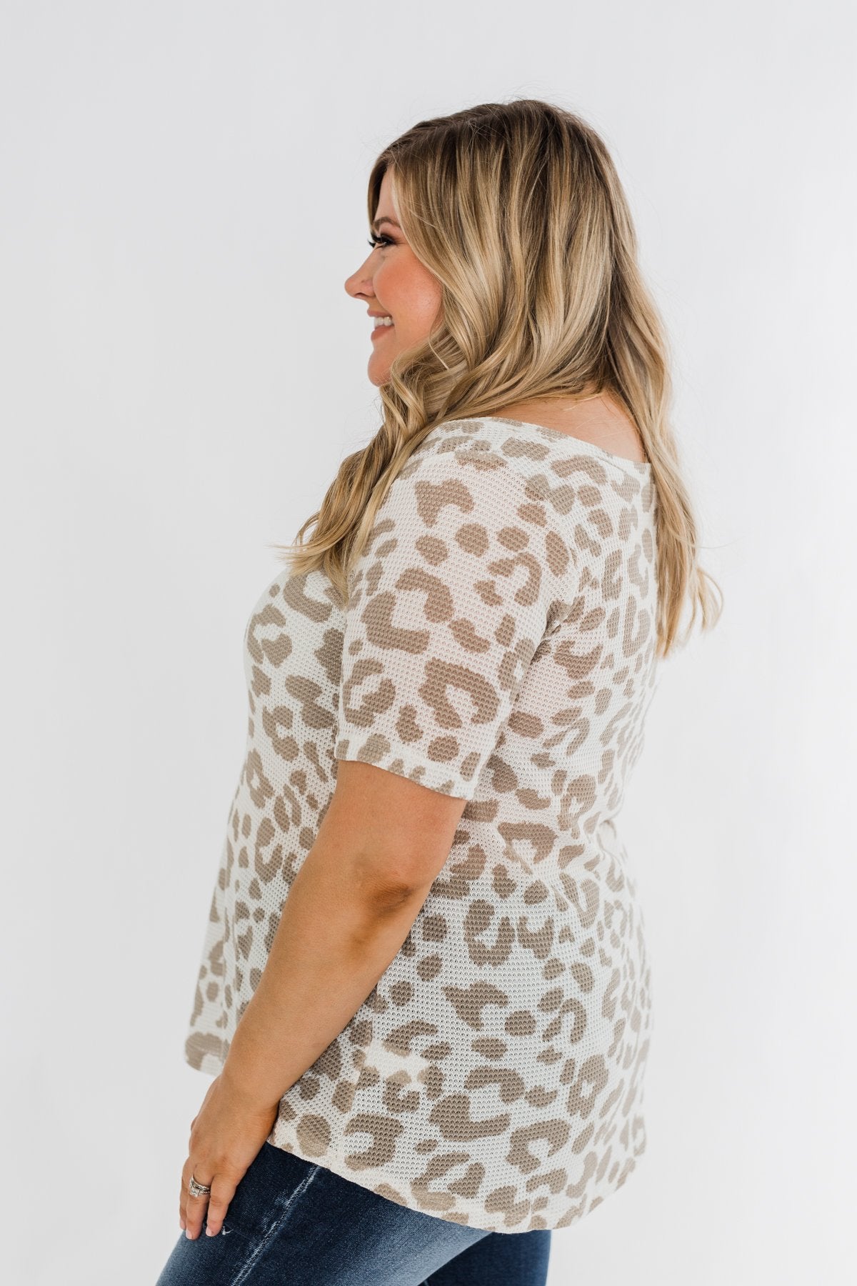 Forever Fierce Leopard Knit Top- Ivory & Taupe
