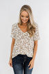 Forever Fierce Leopard Knit Top- Ivory & Taupe
