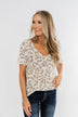 Forever Fierce Leopard Knit Top- Ivory & Taupe