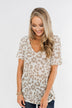 Forever Fierce Leopard Knit Top- Ivory & Taupe