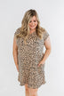 Sounds of the Wild Spotted Shapeless Dress- Taupe