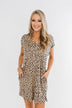 Sounds of the Wild Spotted Shapeless Dress- Taupe