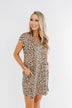Sounds of the Wild Spotted Shapeless Dress- Taupe