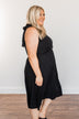 Lifetime Of Loving You Tie Sleeve Dress- Black