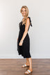 Lifetime Of Loving You Tie Sleeve Dress- Black