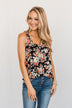 Next To You Floral Tank Top- Black