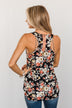 Next To You Floral Tank Top- Black