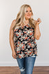 Next To You Floral Tank Top- Black
