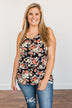 Next To You Floral Tank Top- Black