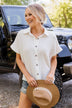 Beautiful Reflection Button Top- Off White