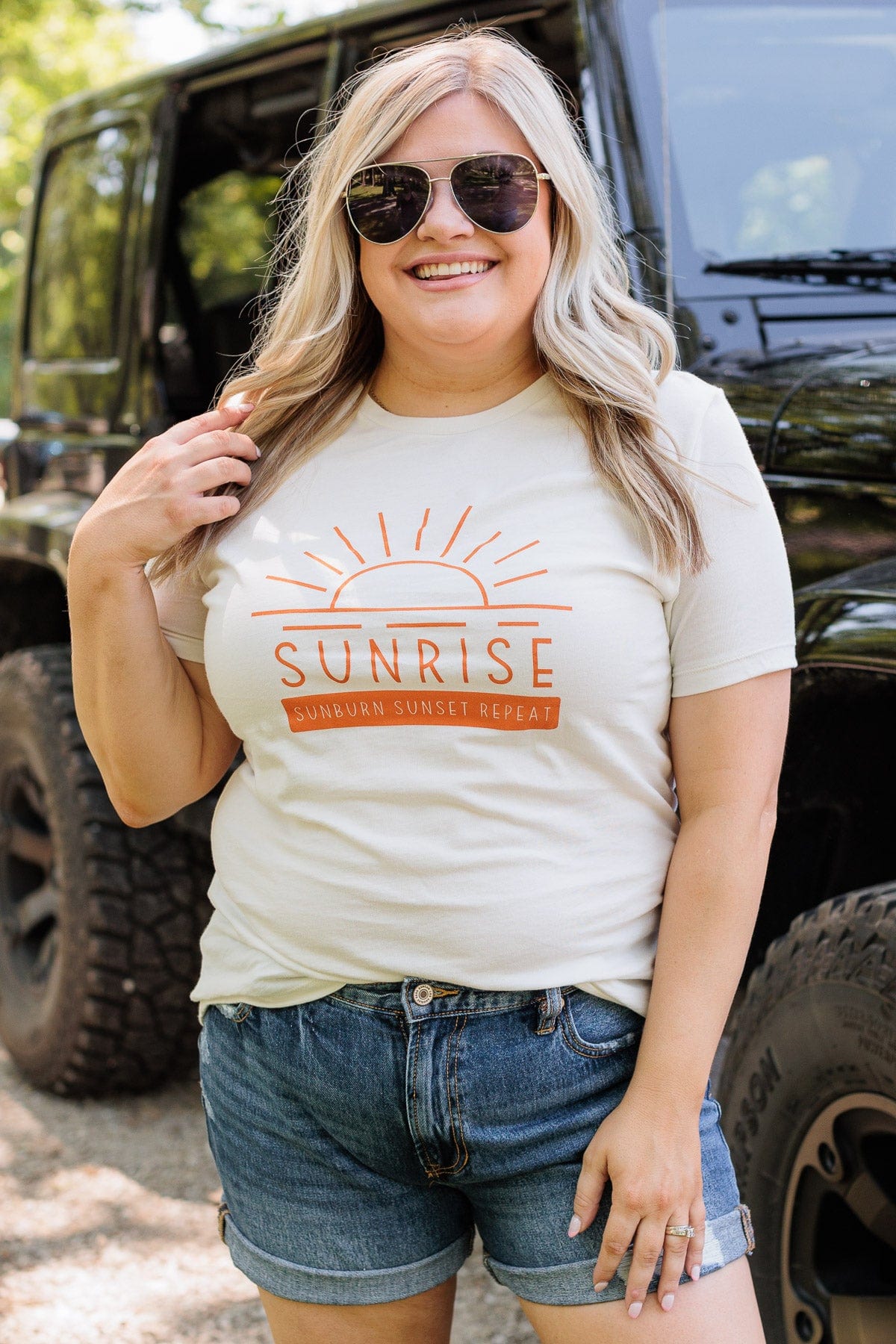 "Sunrise" Graphic Tee- Ivory