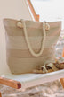 Sitting On The Dock Striped Tote- Natural