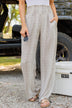 Making Ripples Striped Wide Leg Pants- Taupe