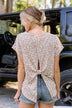 See My Wild Side V-Neck Leopard Top- Taupe