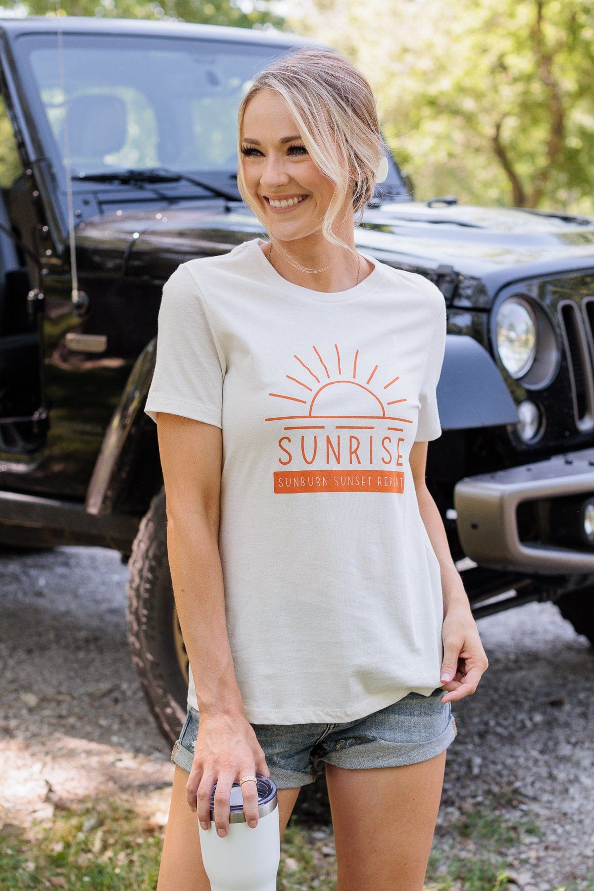 "Sunrise" Graphic Tee- Ivory