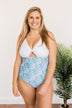 Catch Some Rays Floral One-Piece Swimsuit- White & Blue Floral