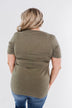Leopard Print Sunflower Graphic Tee- Olive