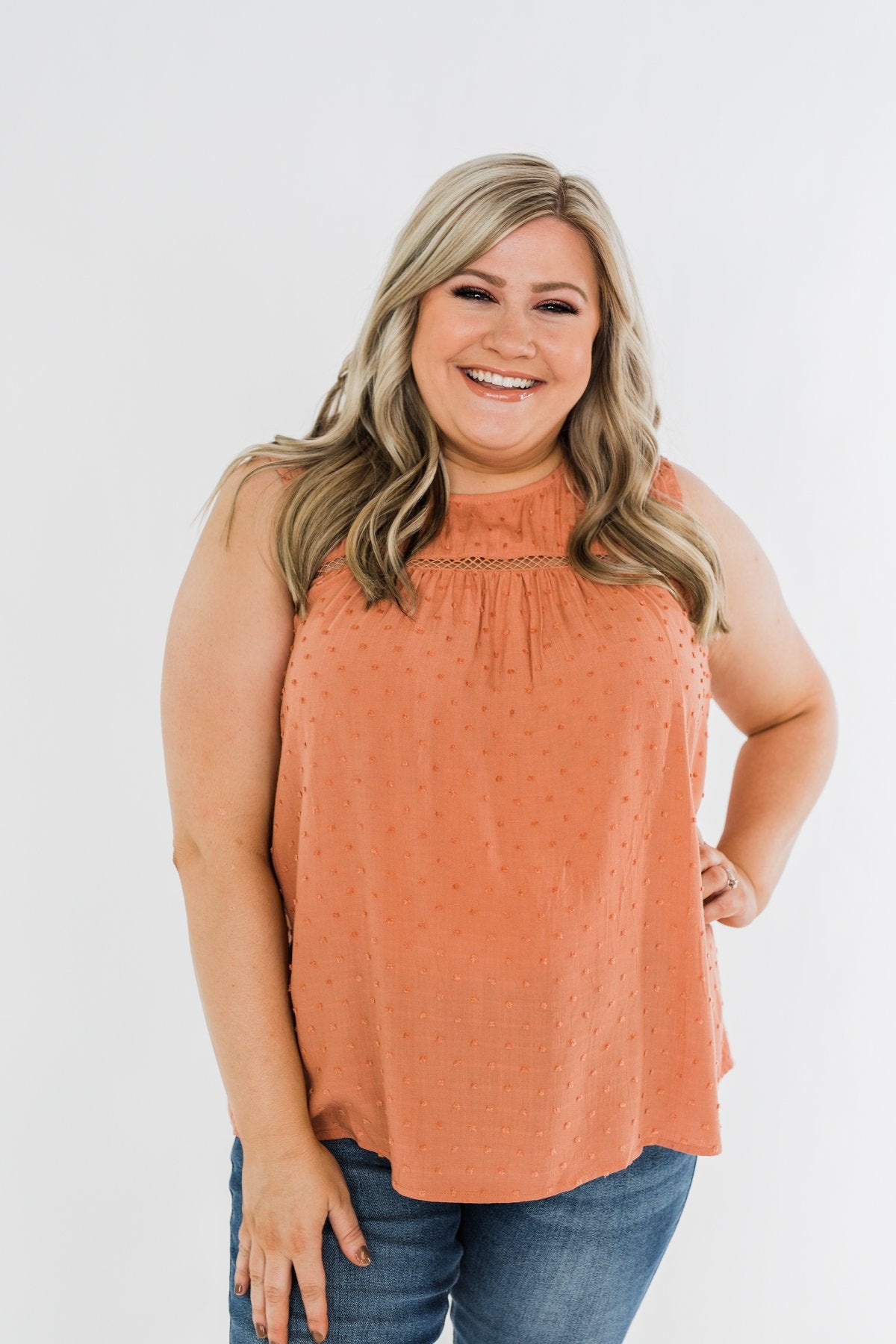 Something Like That Sleeveless Blouse- Dusty Peach