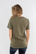 Leopard Print Sunflower Graphic Tee- Olive