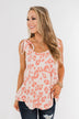Sweeter Love Leopard Tie Sleeve Top- Blush