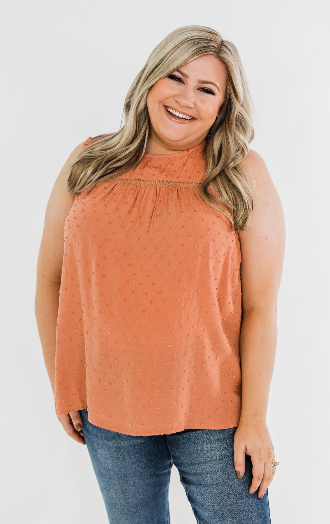 Something Like That Sleeveless Blouse- Dusty Peach