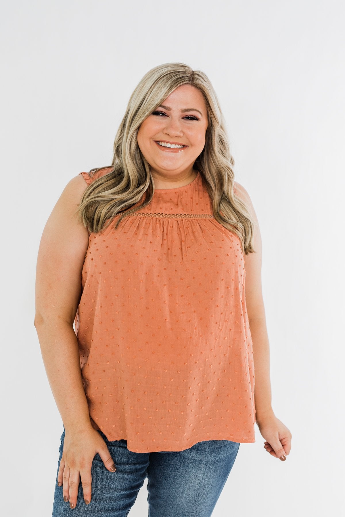 Something Like That Sleeveless Blouse- Dusty Peach