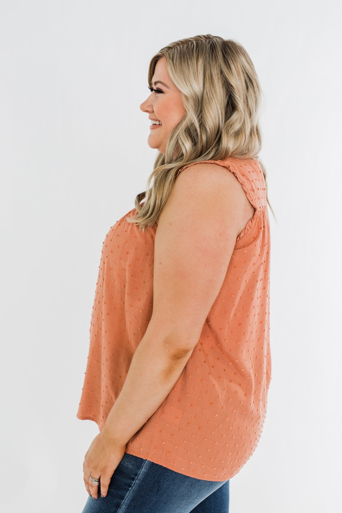 Something Like That Sleeveless Blouse- Dusty Peach
