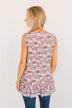 Budding Beauty Floral Ruffle Tank Top- Coral Multi-Color