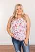 Sunshine & Good Vibes Floral Tank Top- Ivory, Pink, & Purple