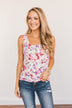 Sunshine & Good Vibes Floral Tank Top- Ivory, Pink, & Purple