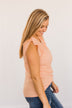 Friendly Faces Ribbed Knit Top- Peach
