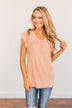 Friendly Faces Ribbed Knit Top- Peach