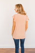 Friendly Faces Ribbed Knit Top- Peach