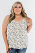 Next Best Thing Floral Racerback Tank Top- Off White