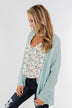 Truth Be Told Knitted Cardigan- Aqua Blue