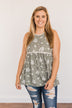 Cheerful Smiles Ribbed Knit Tank Top- Dusty Sage