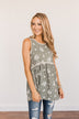Cheerful Smiles Ribbed Knit Tank Top- Dusty Sage