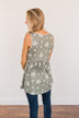 Cheerful Smiles Ribbed Knit Tank Top- Dusty Sage