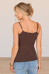 Happiness Is Within Ribbed Knit Tank- Mocha