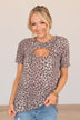 Strength In Numbers Cut Out Top- Leopard