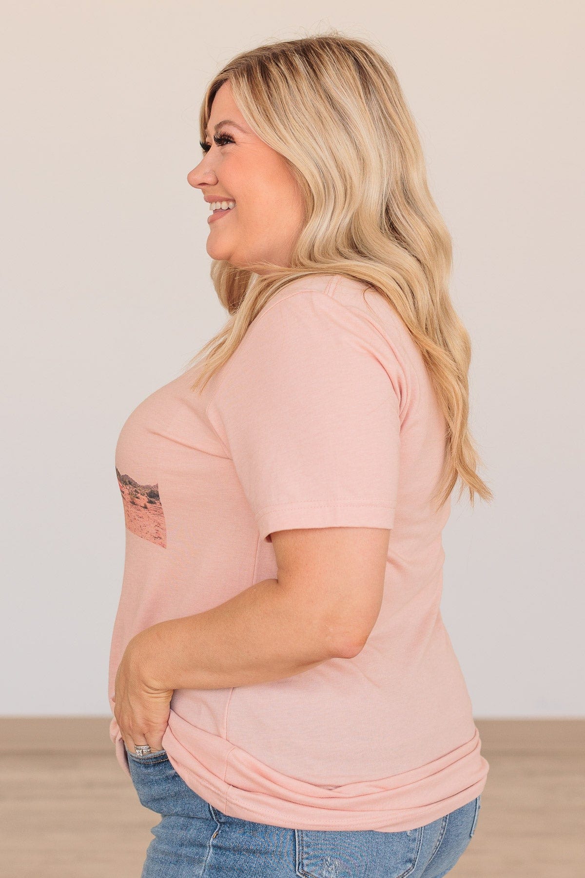Cruisin' At Sunset Graphic Tee- Peach