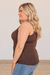Happiness Is Within Ribbed Knit Tank- Mocha