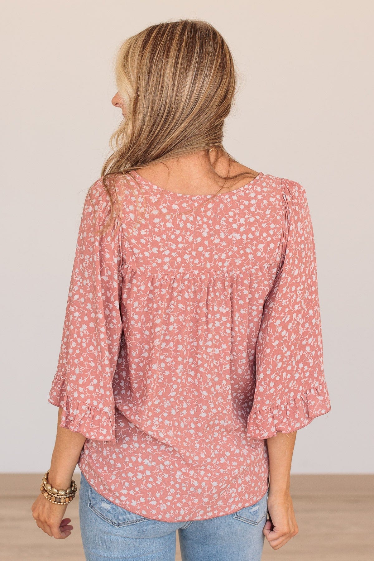 Magical Meadows Floral Blouse- Dusty Rose