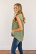 Never Ending Bliss Sleeveless Blouse- Olive